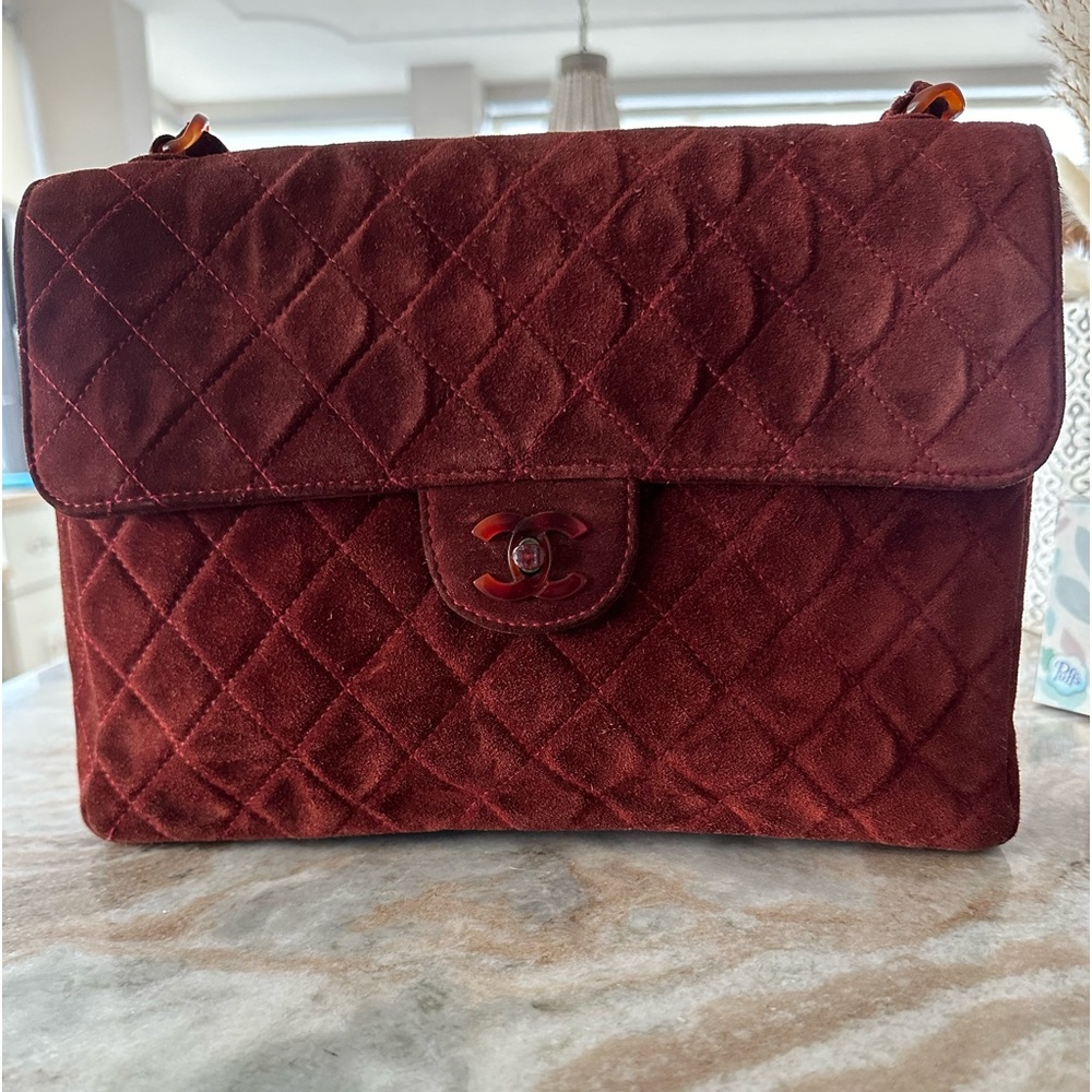 Chanel Jumbo suede vintage handbag